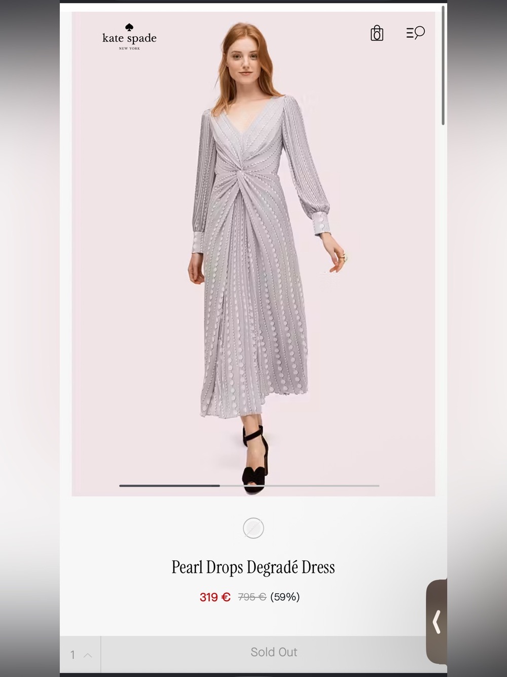 Pearl-Drop Degradé Dress NWOT